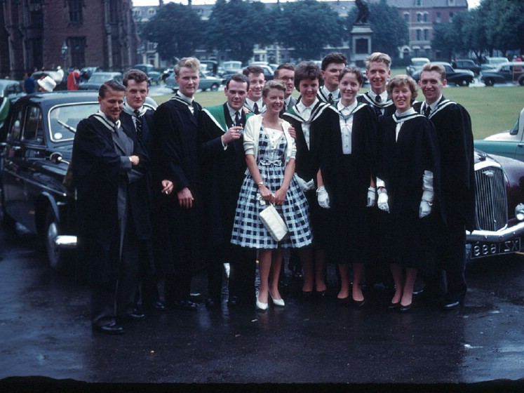 Graduation, The Queen's University of Belfast, June 1960.  Fellow graduates in various subjects